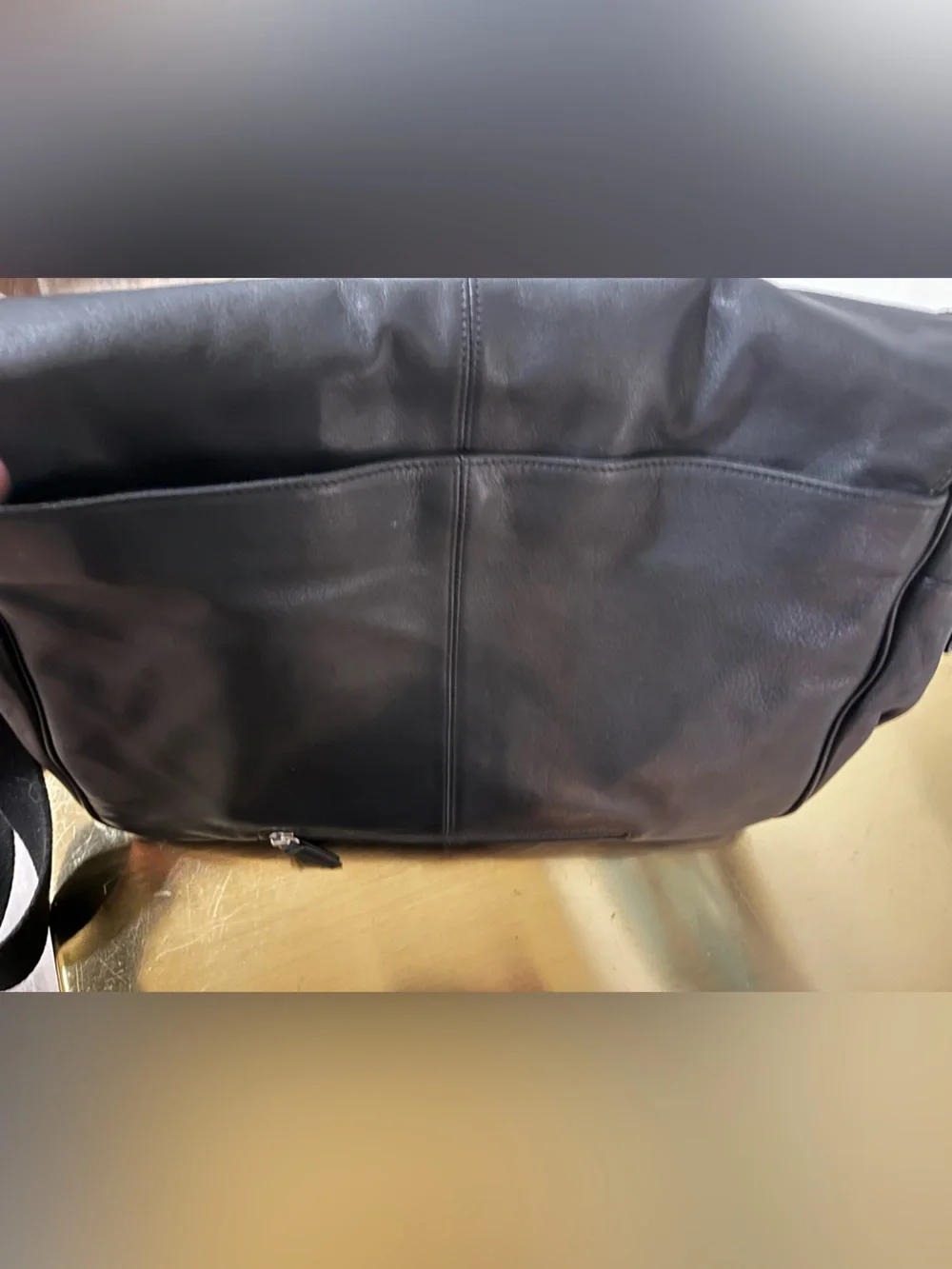 Leatherology Laptop Messenger Bag Black Onyx Full Grain Leather Briefcase Travel